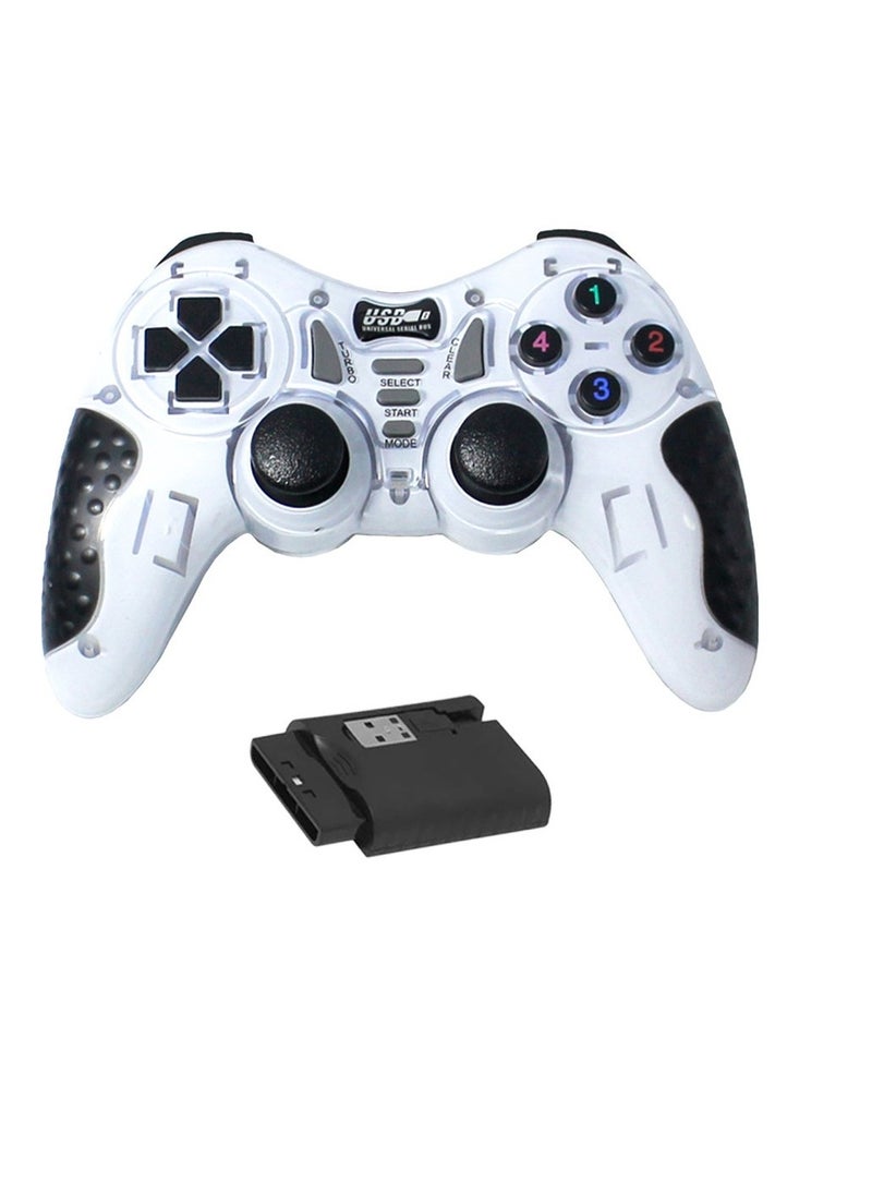 Zero Wireless Gamepad - 7 in 1 for PS1, PS2, PS3, Laptop, PC, USB, Android TV, Android Media Box - with battery - White Color  - Image 2