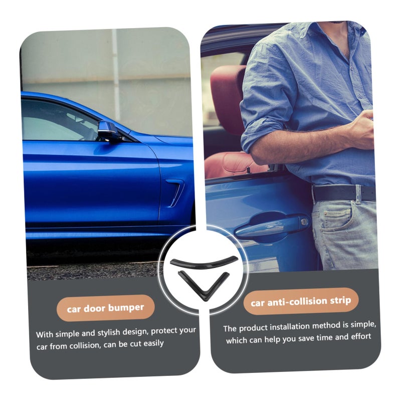 Universal Car Door Protectors Anti Collision Sticker Flexible Elastic Guard Strip Black - Image 3