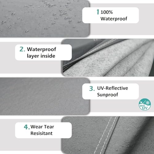 Auto Hub Car Cover Compatible with Maruti Baleno with Antenna & Mirror Pocket, Waterproof Layers, Baleno Car Cover Waterproof - Taiwan Grey - Image 3
