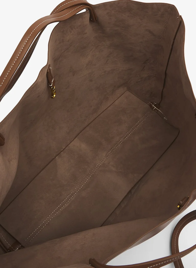 Ella Brown East-To-West Tote Bag With Handle And Strap for Women | Best Price UAE