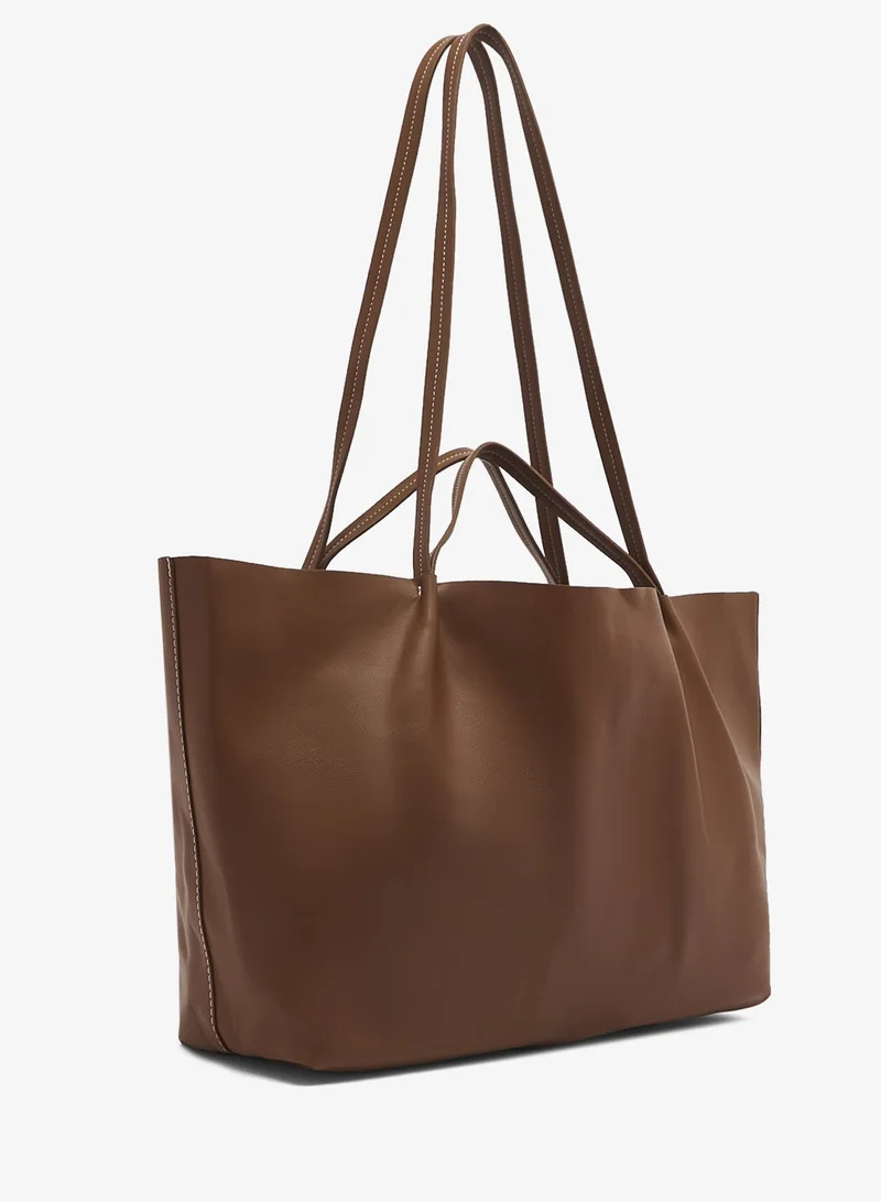 Ella Brown East-To-West Tote Bag With Handle And Strap for Women | Best Price UAE