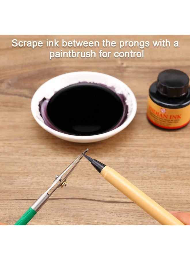 Looneng Ruling Pen For Masking Fluid, Perfect Fine Line Drawing, Technical Cartography And Calligraphy, Suitable Use With Drawing Ink, Indian Ink Gouache - Image 2
