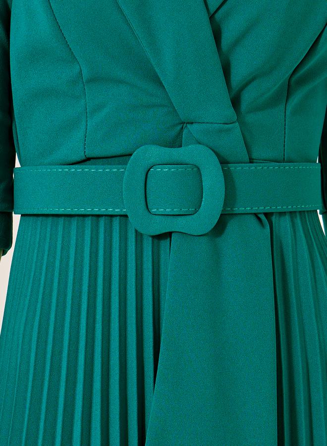 Styli Pleated Belted Dress - Image 4
