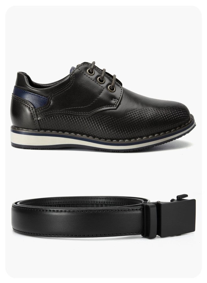 CHAOREN Leather Boys Belt, Dress Kids Belt with Ratchet Buckle Width 1", Adjustable for Formal Wear and School Uniforms - Image 3