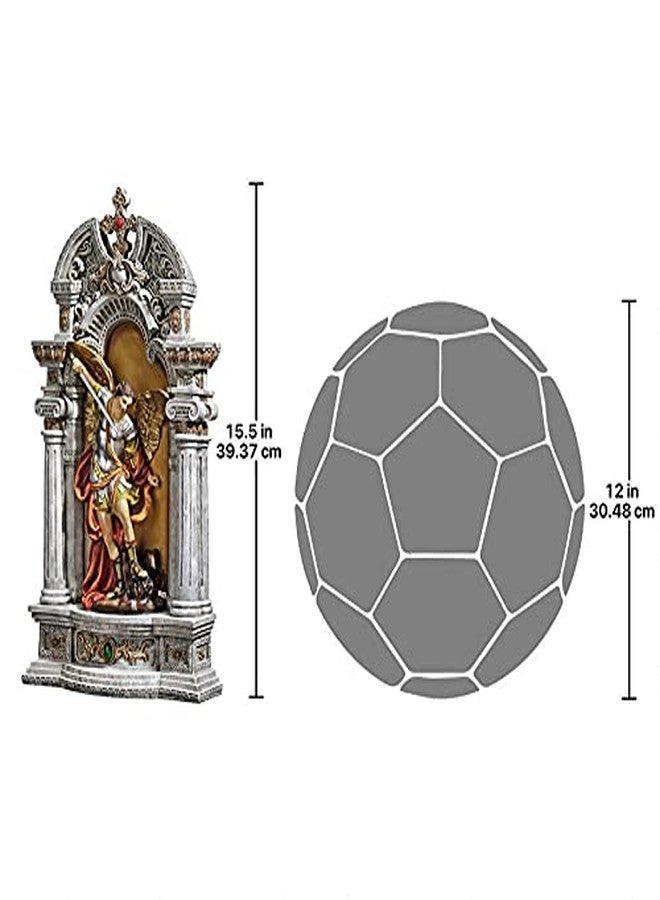Design Toscano Niche of Michael the Archangel Religious Statue and Wall Art Hanging, 8 inches wide, 15 inches tall, Cast Stone Resin, Full Color Paint - Image 2