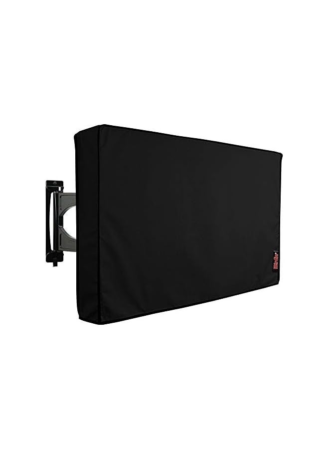 Outdoor Waterproof and Weatherproof TV Cover for 65 to 70 inch Outside Flat Screen TV, Black 600D Thick Fabric TV Screen Protector with Bottom Cover - Image 1