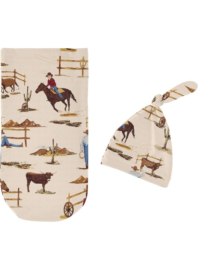 Sweet Jojo Designs Sweet Jojo Designs Wild West Cowboy Baby Boy Cocoon and Beanie Hat 2pc Set Jersey Stretch Knit Sleeping Bag for Infant Newborn Nursery Sleep Wrap Sack  - Image 2