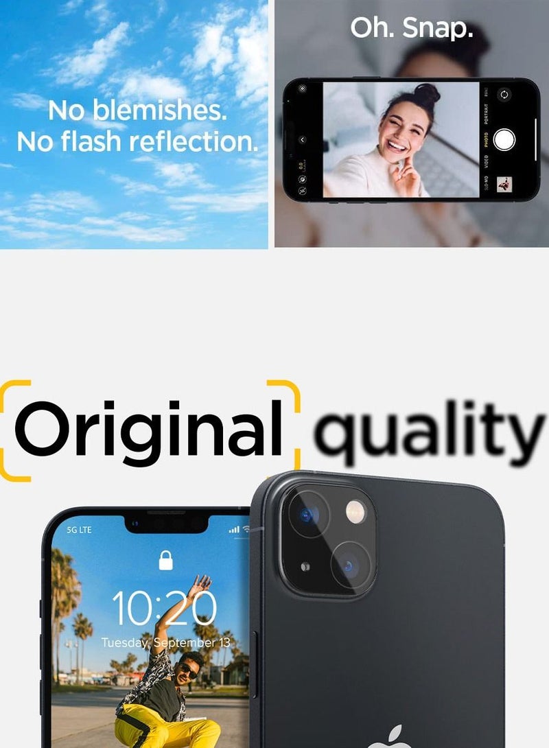 Spigen Glastr Optik iPhone 14 and iPhone 14 Plus Camera Lens Screen Protector - Black (2 Pack) - Image 4