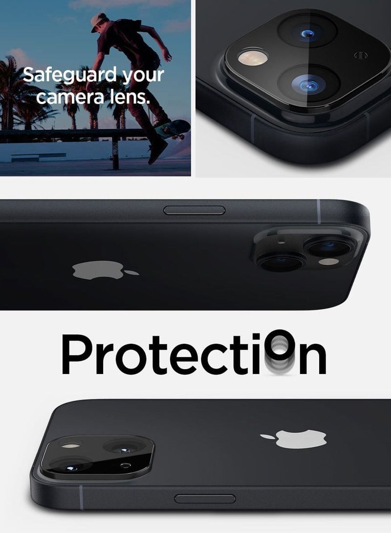 Spigen Glastr Optik iPhone 14 and iPhone 14 Plus Camera Lens Screen Protector - Black (2 Pack) - Image 5
