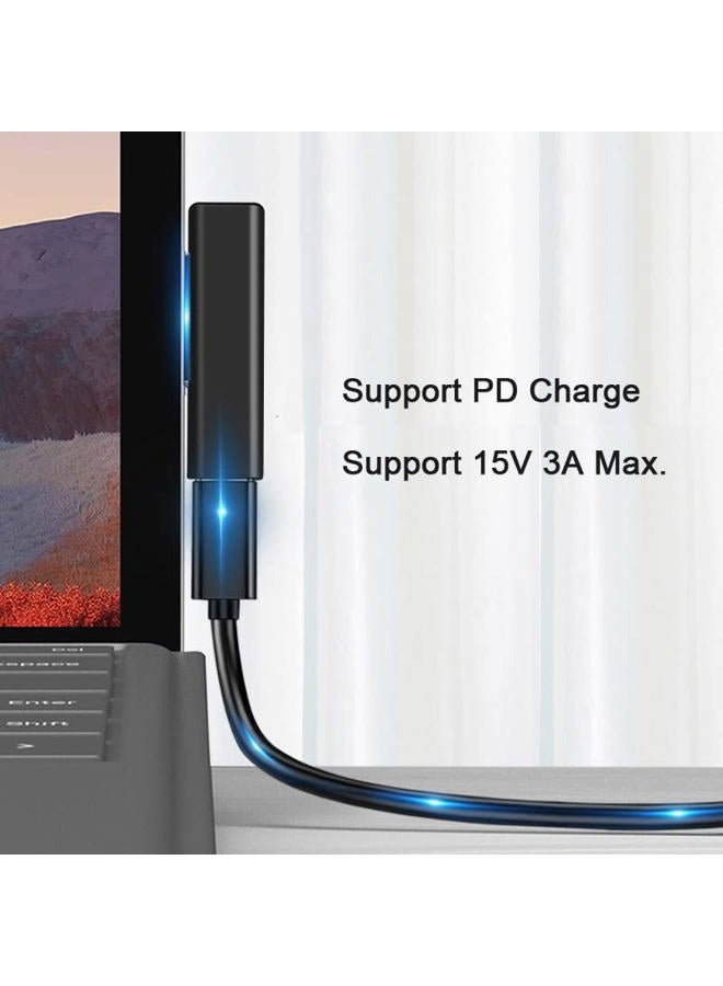 Cablecc محول شحن كابل سي سي DC 15V من نوع C USB-C أنثوي إلى Surface Pro7 Pro6 Pro5 Pro4 Pro X Go Book - Image 4