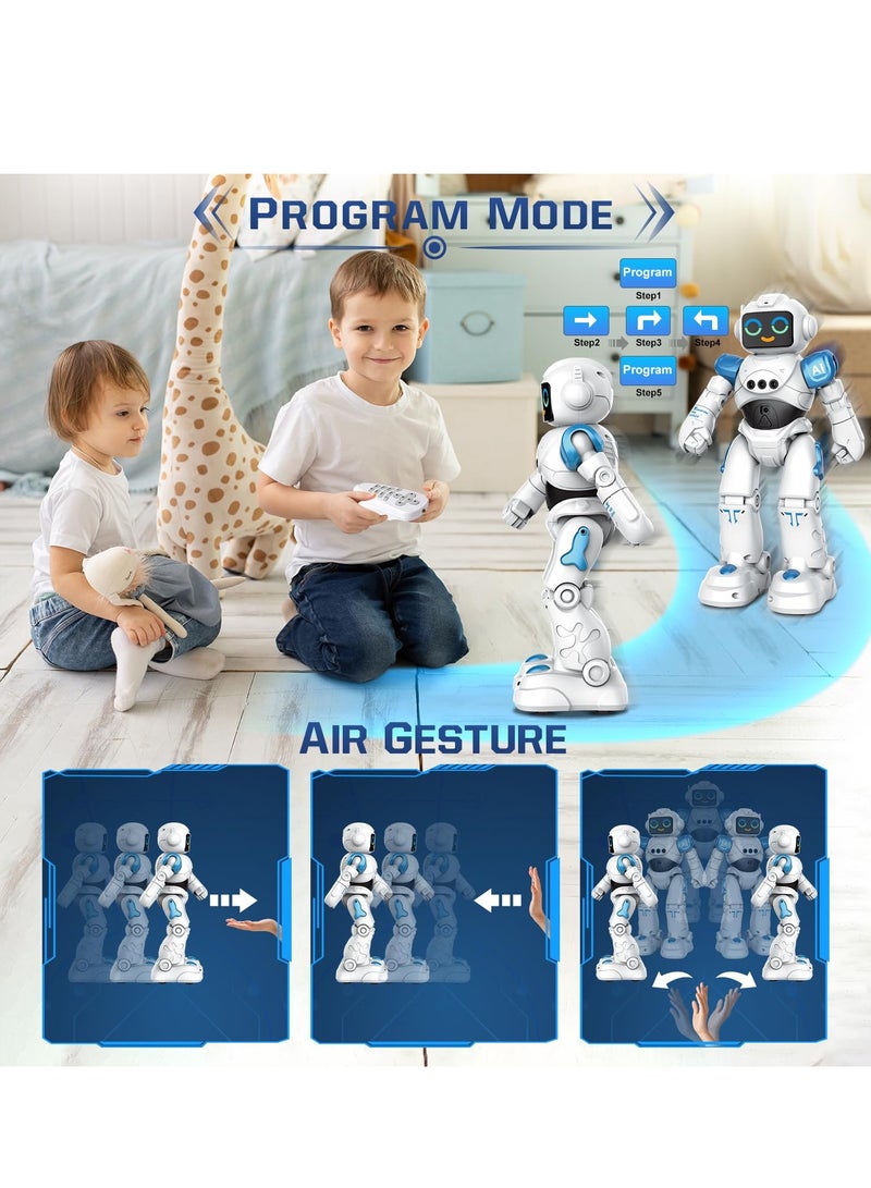 Robot Toys for Kids, Gesture Sensing Programmable Emo Robot Toy, Smart Talking Voice Remote Control Robot for Kids Age 3 4 5 6 7 8 12 Year Old Boys Girls Birthday Gift Present (Blue) - Image 3