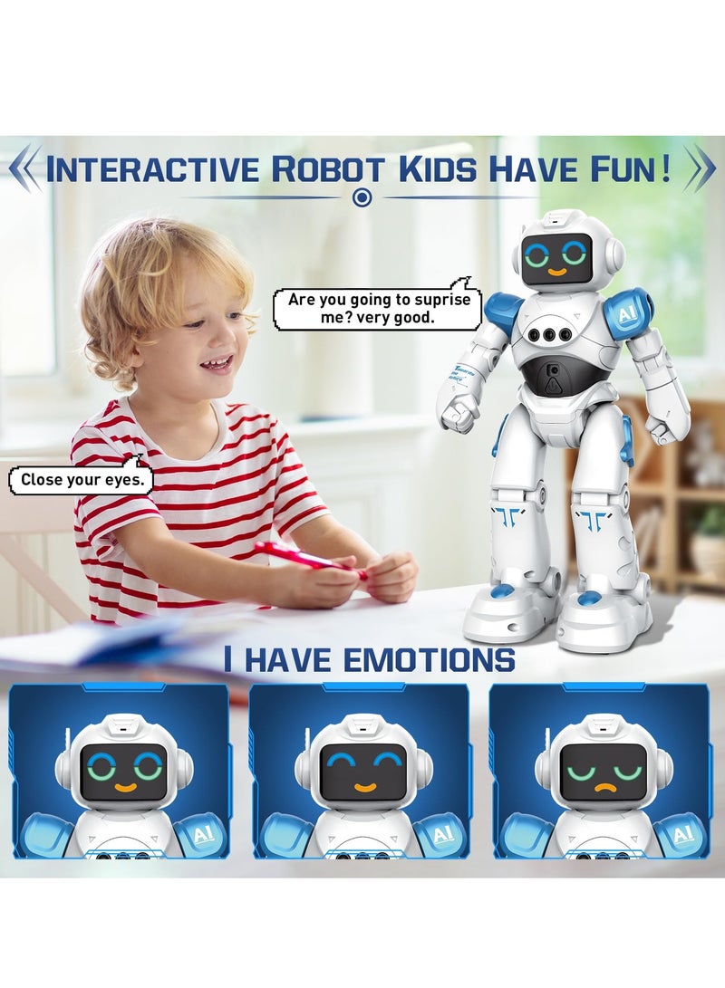 Robot Toys for Kids, Gesture Sensing Programmable Emo Robot Toy, Smart Talking Voice Remote Control Robot for Kids Age 3 4 5 6 7 8 12 Year Old Boys Girls Birthday Gift Present (Blue) - Image 5