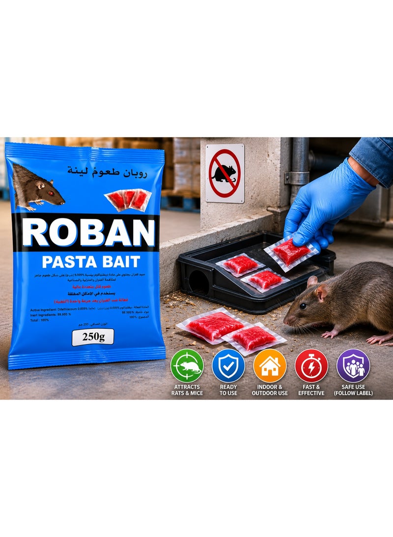 ROBAN Bait Rat Killer 250g – Ready-to-Use Rodent Control Bait for Home, Warehouse & Commercial Areas - Image 2