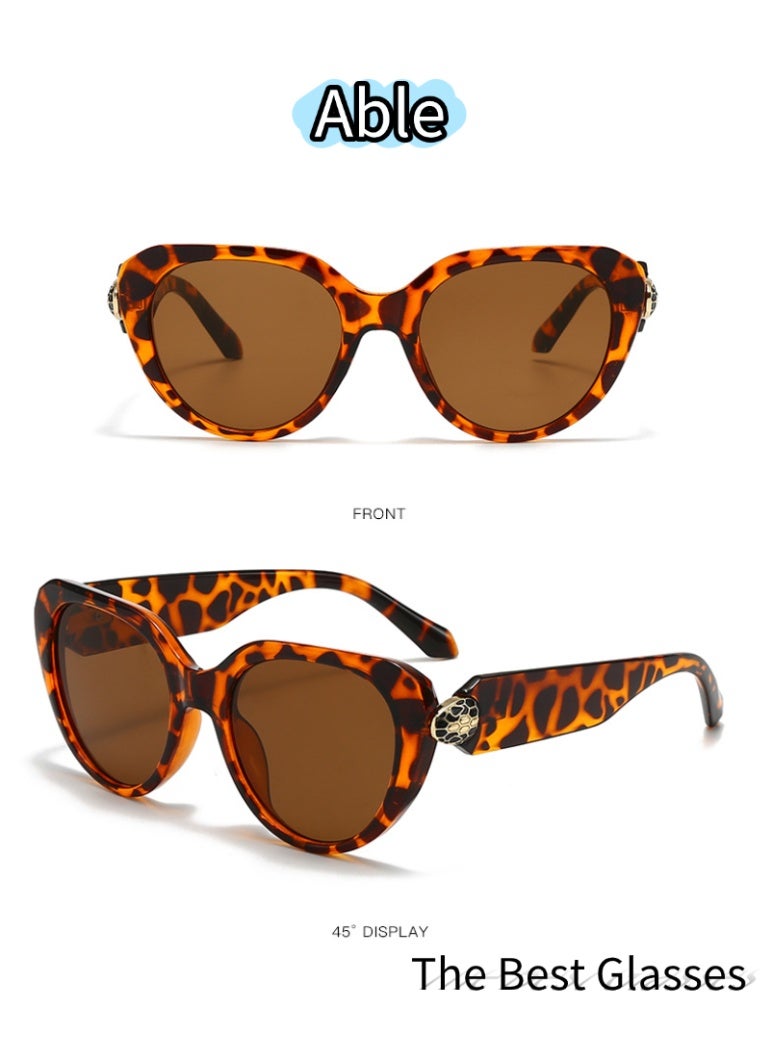 ABLE 【2025New Glasse】Women's cat-eye polarized sunglasses - UV400 UV protection, high-definition anti-glare, leopard print frame - suitable for shopping/driving/travel, stylish face-framing accessories - Image 3