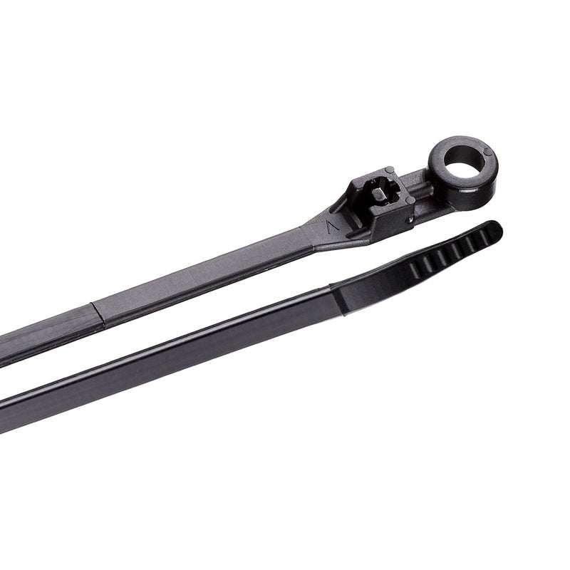 Gardner Bender 48-308UVB Mounting Cable Tie, 8 inch, 50 lb, Electrical Wire and Cord Management, Nylon Zip Tie, 100 Pk, UV Resistant Black - Image 1