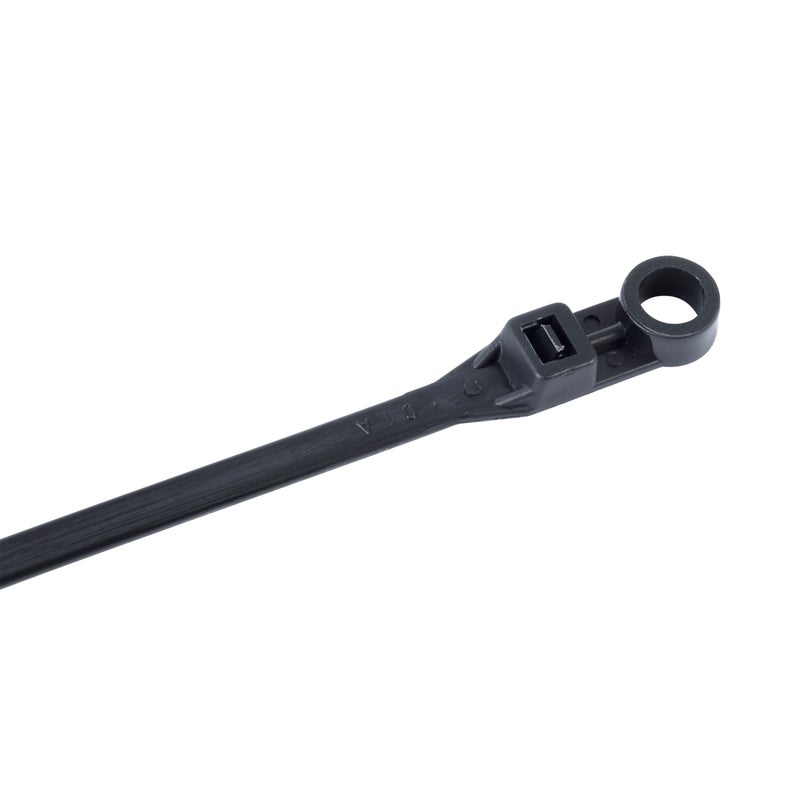Gardner Bender 48-308UVB Mounting Cable Tie, 8 inch, 50 lb, Electrical Wire and Cord Management, Nylon Zip Tie, 100 Pk, UV Resistant Black - Image 2