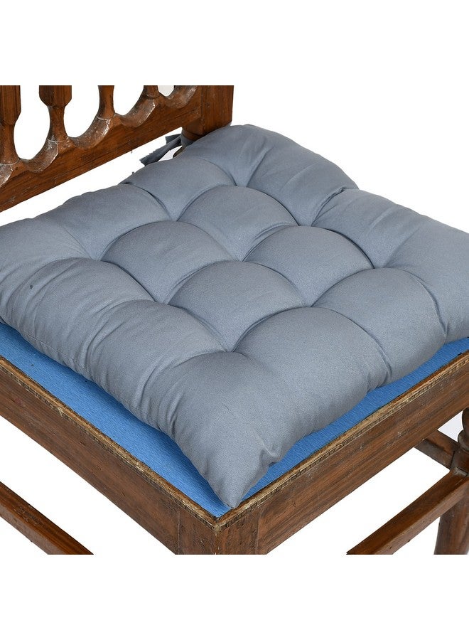 Kuber Industries Microfiber Square Chair Pad Seat Cushion for Car Pad, Office Chair, Indoor/Outdoor, Dining Living Room, Kitchen with Ties (Grey) - Image 5