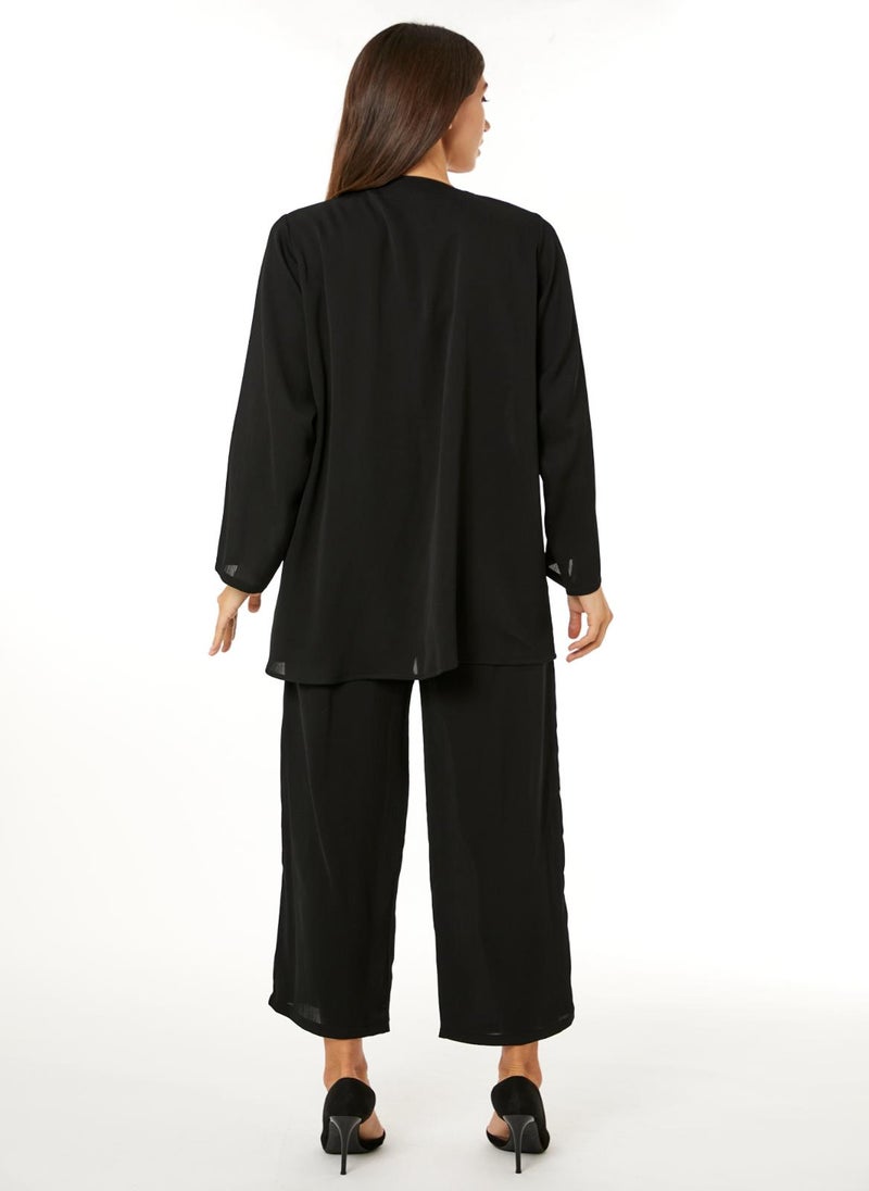 Moistreet Black Zoom Top and Pants Set - Image 4