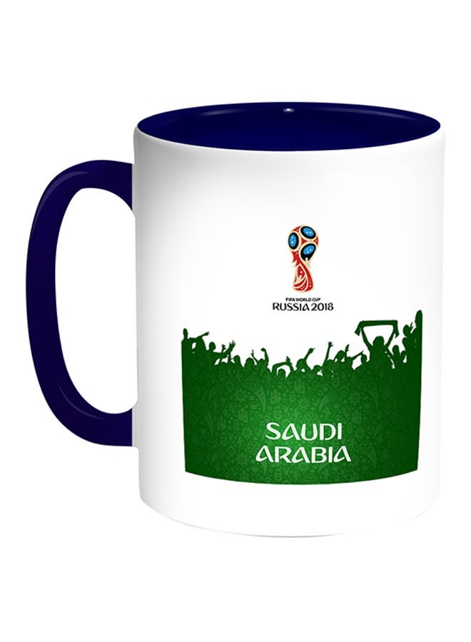 FIFA World Cup 2018 Saudi Arabia Printed Coffee Mug White/Blue 11ounce