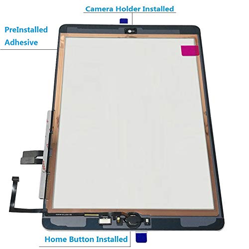 Zentop for White iPad 6 2018 6th Generation A1893 A1954 Touch Screen Digitizer Assembly Replacement with Home Button,Camera Bracket,Pre-Installed Adhesive,Tool Repair Kit - Image 3