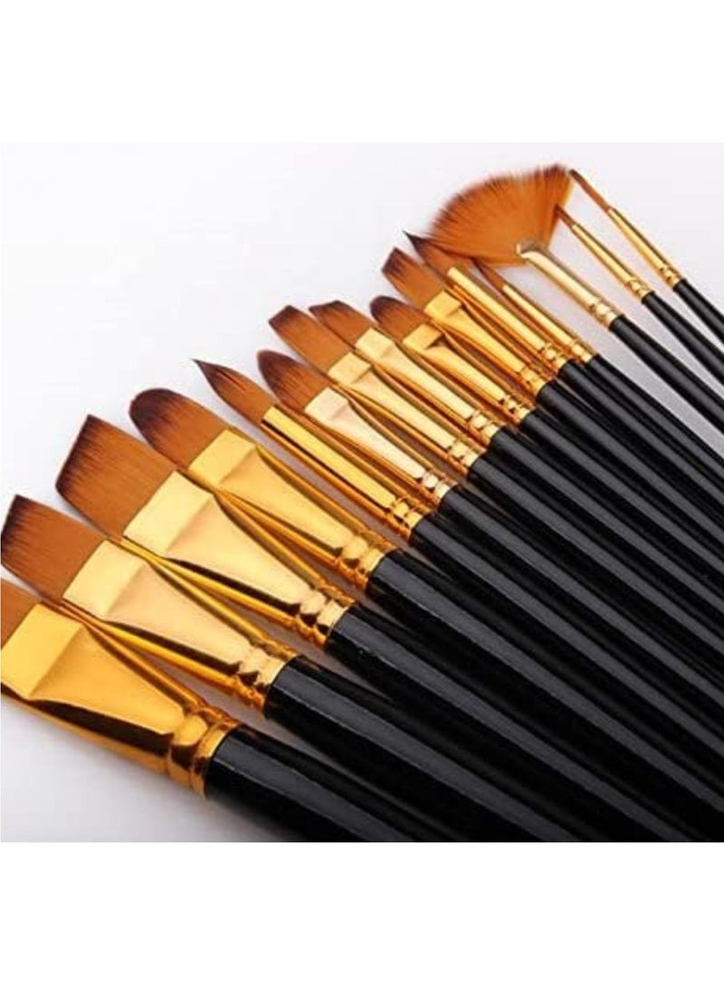 Twizzles Twizzle Art Brush Set for Artists Painting Brushes Set of 12 Professional Round Pointed Tip Nylon Hair Artist Acrylic Paint Brush for Acrylic Water Colour Oil Painting - Image 2