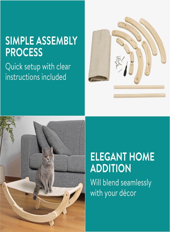 Navaris Cat Swing Bed - Spacious & Comfortable Cat Hammock Bed - Elevated Cat Chair Bed for Large Cats - Cat Furniture for Outdoor or Indoor Cats - 2-in-1 Design Raised Cat Bed - Image 3