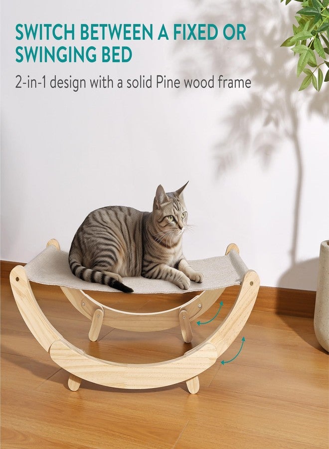 Navaris Cat Swing Bed - Spacious & Comfortable Cat Hammock Bed - Elevated Cat Chair Bed for Large Cats - Cat Furniture for Outdoor or Indoor Cats - 2-in-1 Design Raised Cat Bed - Image 2
