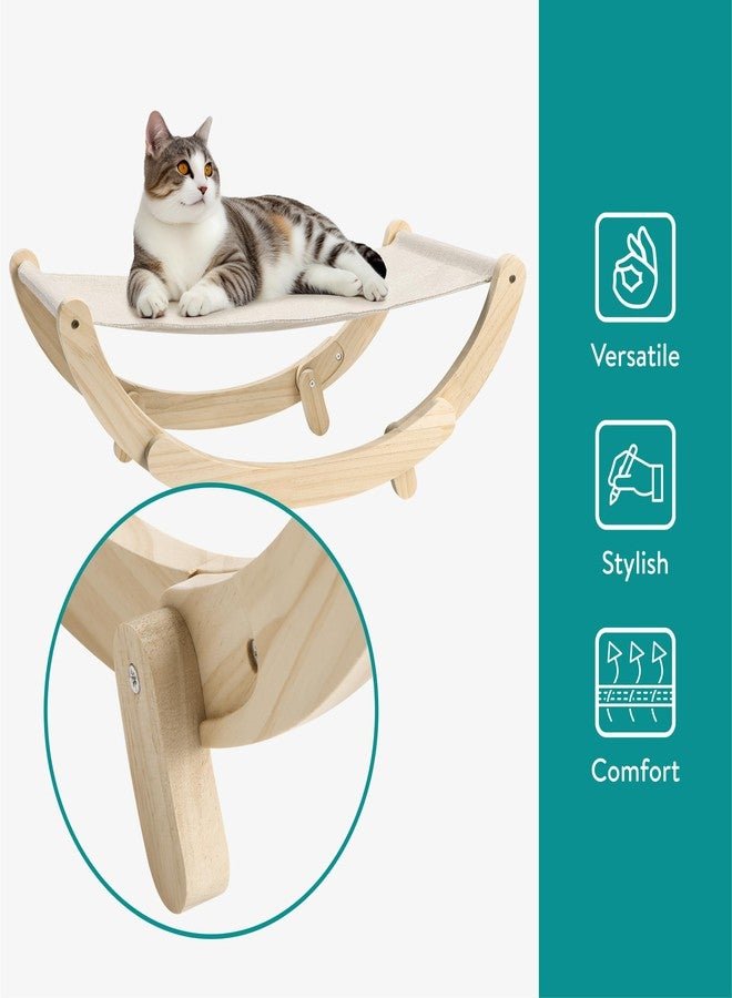 Navaris Cat Swing Bed - Spacious & Comfortable Cat Hammock Bed - Elevated Cat Chair Bed for Large Cats - Cat Furniture for Outdoor or Indoor Cats - 2-in-1 Design Raised Cat Bed - Image 4