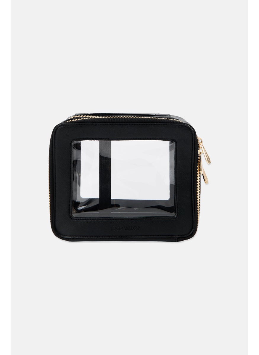 Luxe + Willow 3 Piece Jumbo Cosmetic Bag Set, Black  - Image 2