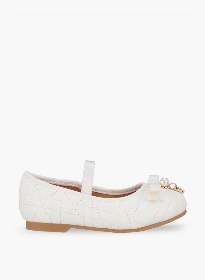 JUNIORS Girls Bow Embellished Ballerina Shoes - Image 3