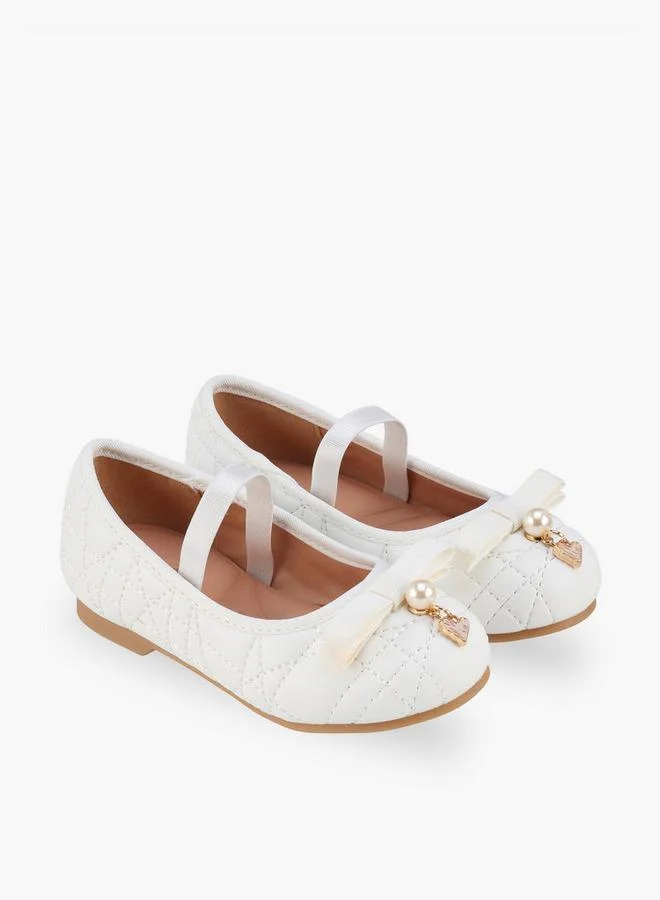 جونيورز Girls Bow Embellished Ballerina Shoes