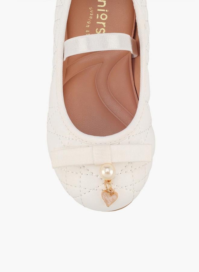 JUNIORS Girls Bow Embellished Ballerina Shoes - Image 4