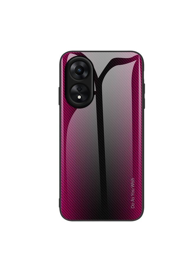 S-TOP Case For OPPO A17 Texture Gradient Glass TPU Phone Case - Image 1