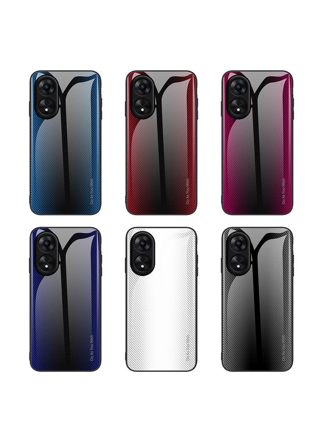 S-TOP Case For OPPO A17 Texture Gradient Glass TPU Phone Case - Image 2