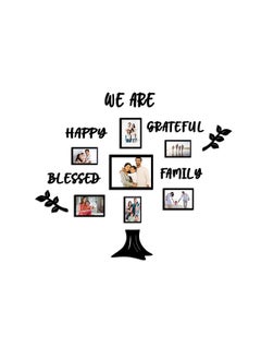 PAPER PLANE DESIGN Family Tree Collage Photo Frames for Wall Decor Set (Style-6)