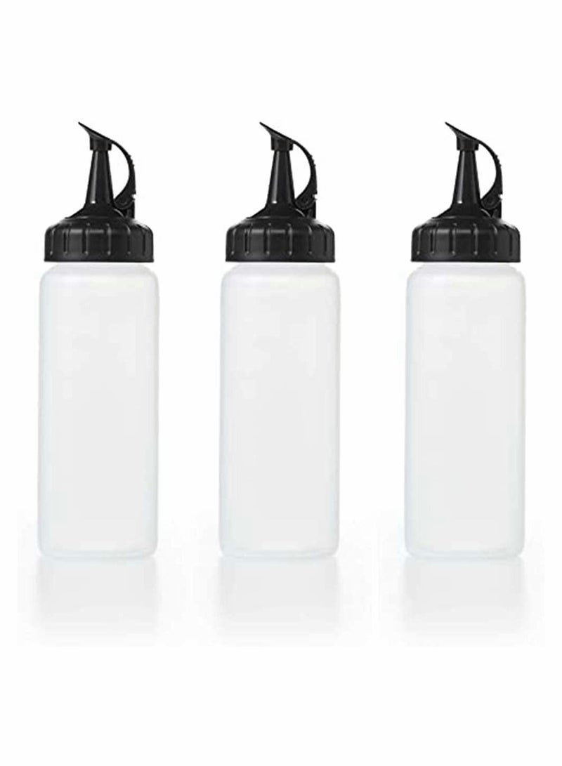KASTWAVE 3 Pcs Premium Plastic Condiment Squeeze Bottles For Seasonings, Paints, Oils, Dressings, Salad Dressings, Craft Food Grade with Funnel (175ml) - Image 1