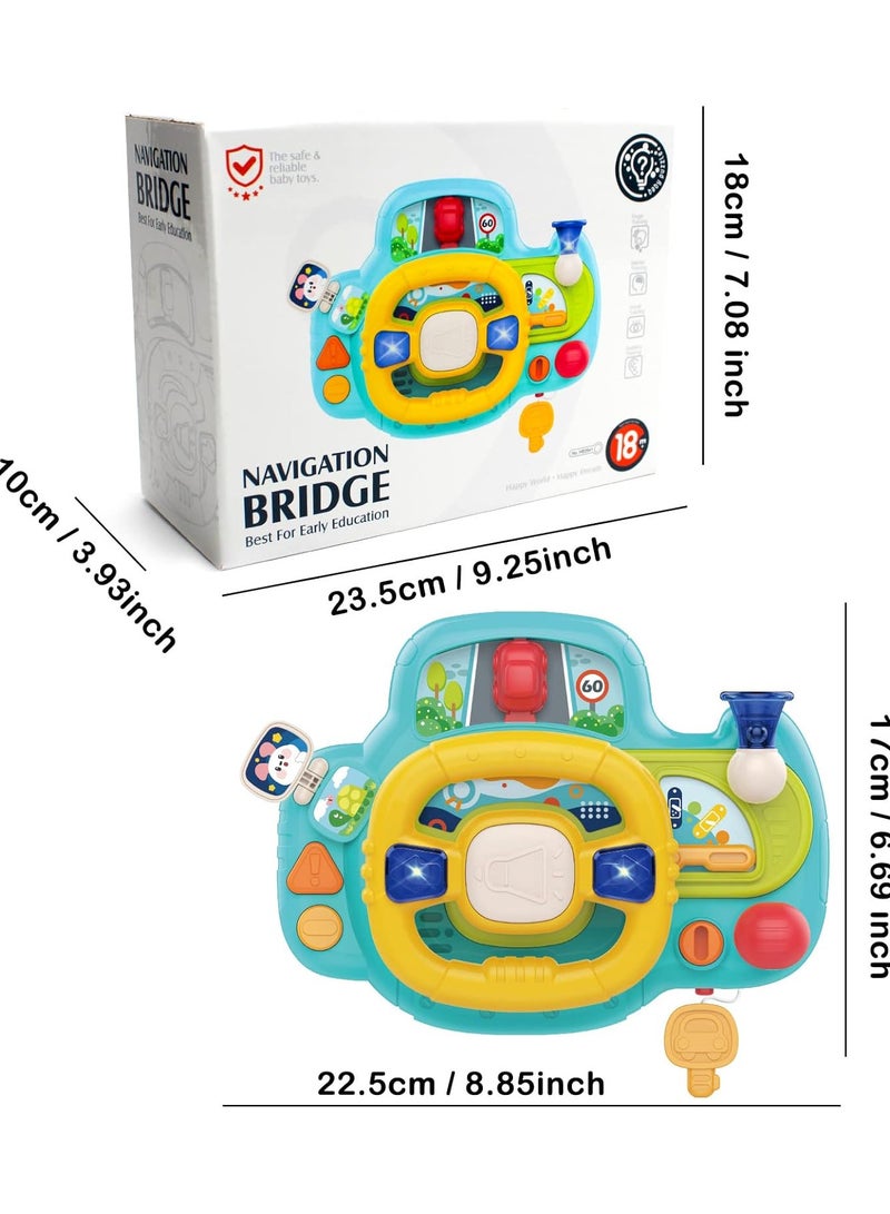 عجلة القيادة لمقعد السيارة - قيادة تفاعلية للأطفال الصغار تطور المهارات الحركية الدقيقة والخيال سهلة التركيب ومحمولة للترفيه أثناء التنقل - Image 4