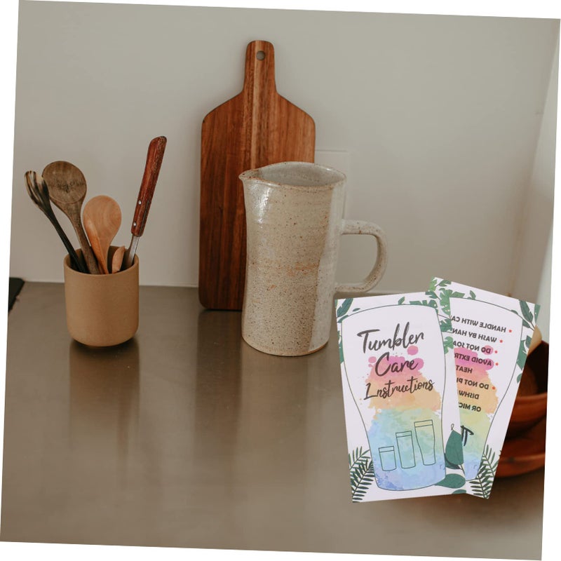100 Sheets Cup Care Instruction Cards Tumbler Cleaning Guide Tags Glassware Maintenance Reminder Package - Image 4
