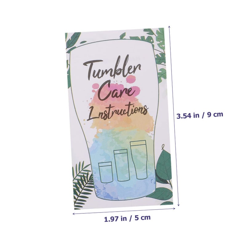 100 Sheets Cup Care Instruction Cards Tumbler Cleaning Guide Tags Glassware Maintenance Reminder Package - Image 3