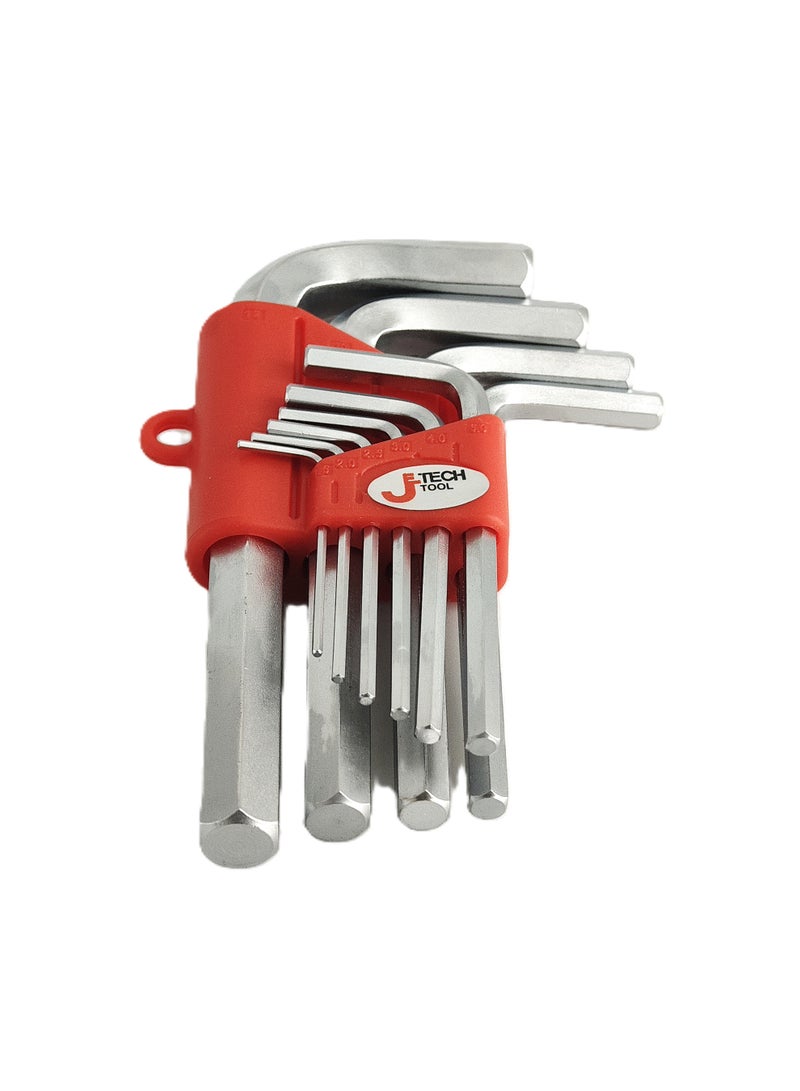 jetechtool مجموعة مفاتيح سداسية جتيك 10 قطع، مقياس متري، معالجة حرارياً، تصميم L، مطلية بشكل مسطح، فولاذ سبائك ممتاز، صغيرة، مجموعة مفاتيح ألين من 1.5 مم إلى 12 مم - PS-C10 - Image 2