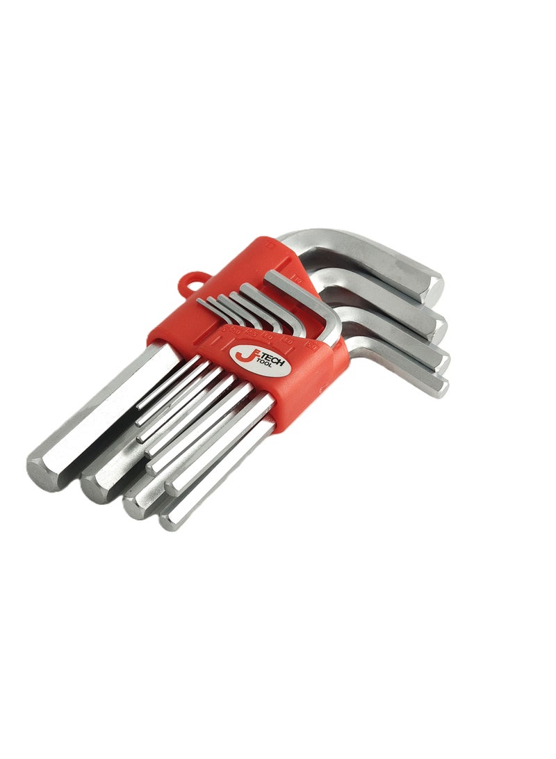 jetechtool مجموعة مفاتيح سداسية جتيك 10 قطع، مقياس متري، معالجة حرارياً، تصميم L، مطلية بشكل مسطح، فولاذ سبائك ممتاز، صغيرة، مجموعة مفاتيح ألين من 1.5 مم إلى 12 مم - PS-C10 - Image 1