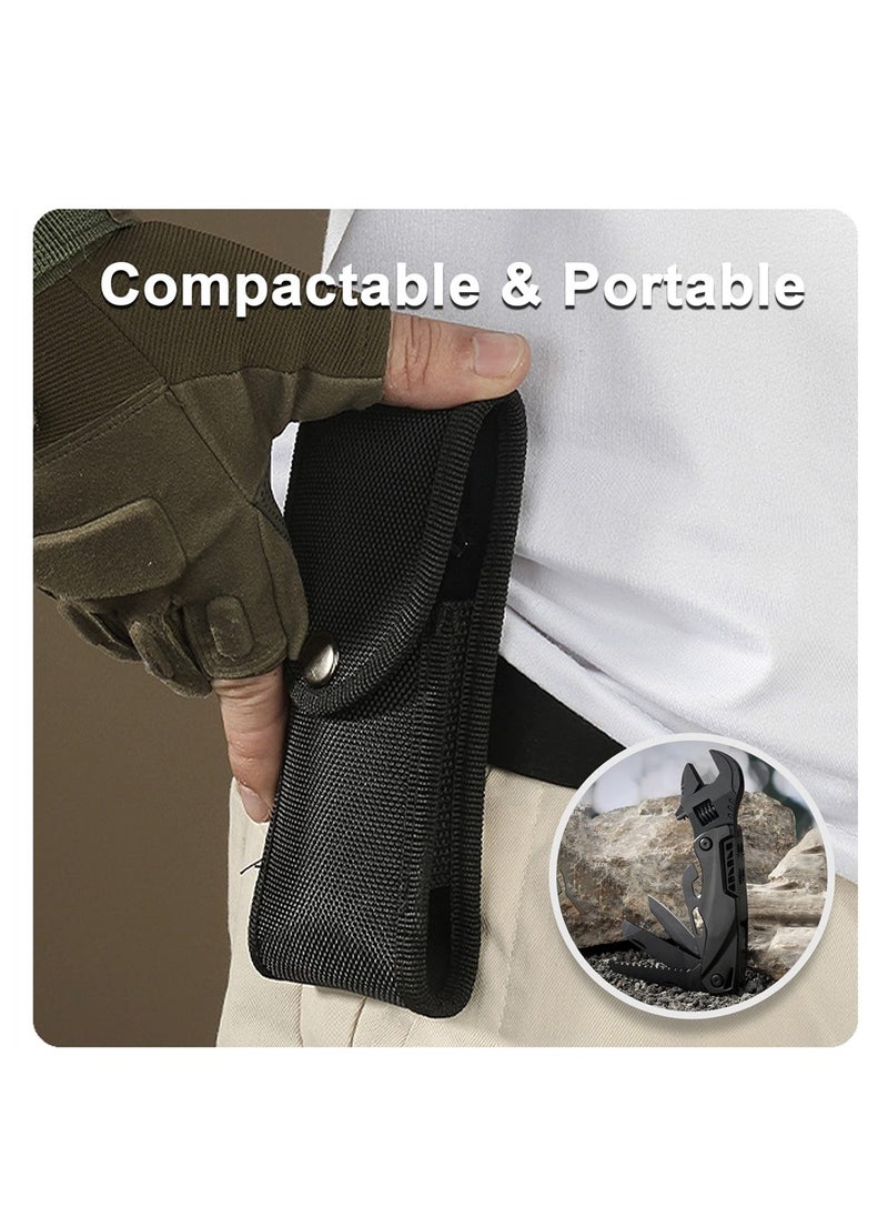 SYOSI - Adjustable Wrench, Universal Pocket Multifunction Spanner with Flathead Phillips Screwdriver Nail File Bottle Can Opener, Compact Survial Gear Camping Accessory, for Small Projects Repairing - Image 1