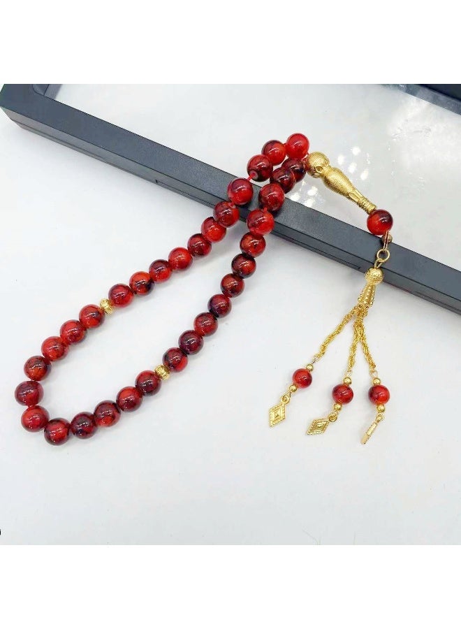 NIBEMINENT 33 Muslim Prayer Beads Dark Red/10mm 