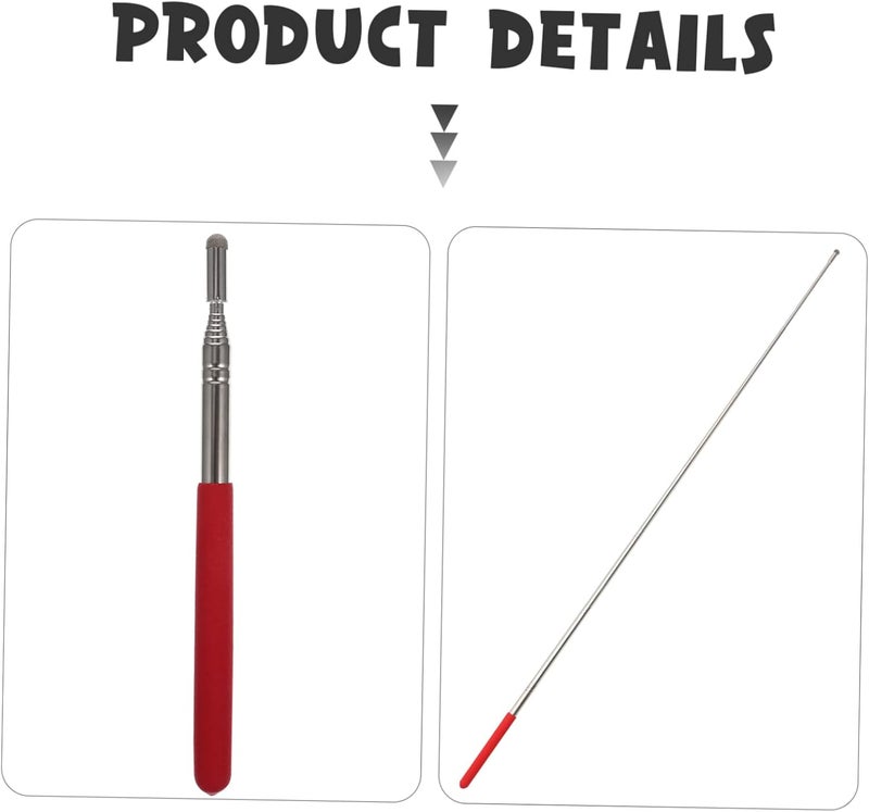 Stackable design HOMSFOU 1m Extendable Pointing Rod for Teachers Telescoping Teaching Pointer Red Touchscreen Indicator Stick for Classroom and Presentations for Tour Guides and Early Education Dust tight seal - Image 3
