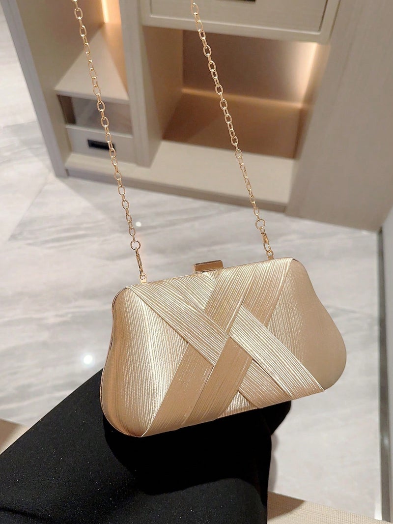 Elegant Women’s Gold Satin Evening Clutch – Luxurious Design for Special Occasions - Image 5