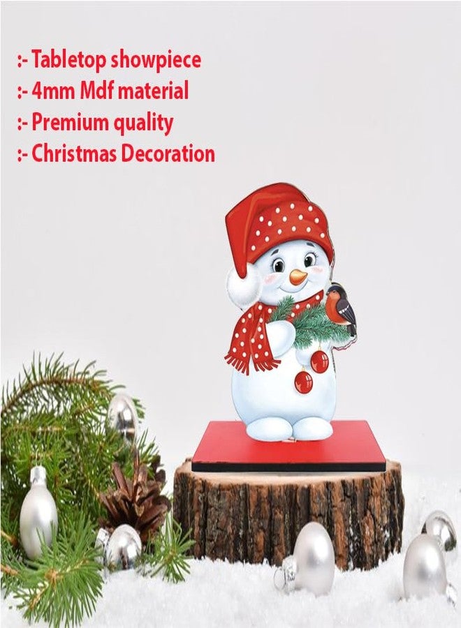 WRH Christmas Snowmen 4mm MDF Tabletop showpiece, Christmas Gift, Christmas Decoration Item for Home - Image 3