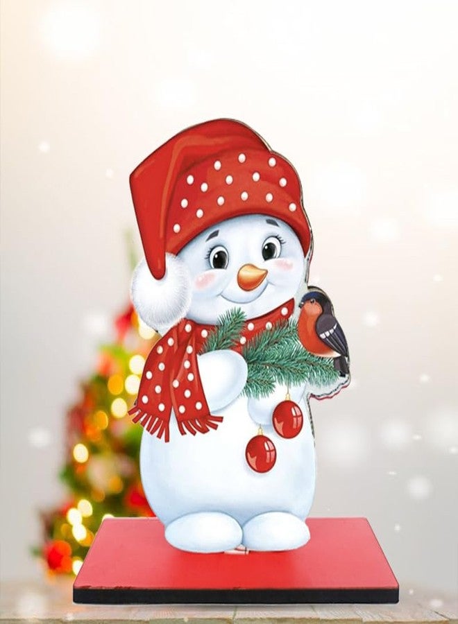 WRH Christmas Snowmen 4mm MDF Tabletop showpiece, Christmas Gift, Christmas Decoration Item for Home - Image 2