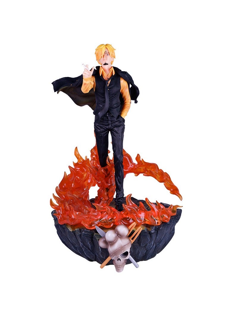 general ONE PIECE GK three-force hot-blooded Shanji Luffy Sauron scene statue animation model ornament, figure gifts for fans and friends, home decoration (40 cm) - Image 1