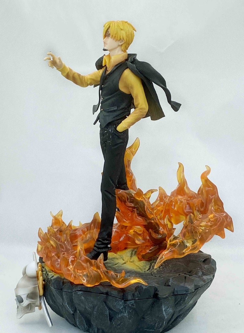 general ONE PIECE GK three-force hot-blooded Shanji Luffy Sauron scene statue animation model ornament, figure gifts for fans and friends, home decoration (40 cm) - Image 2