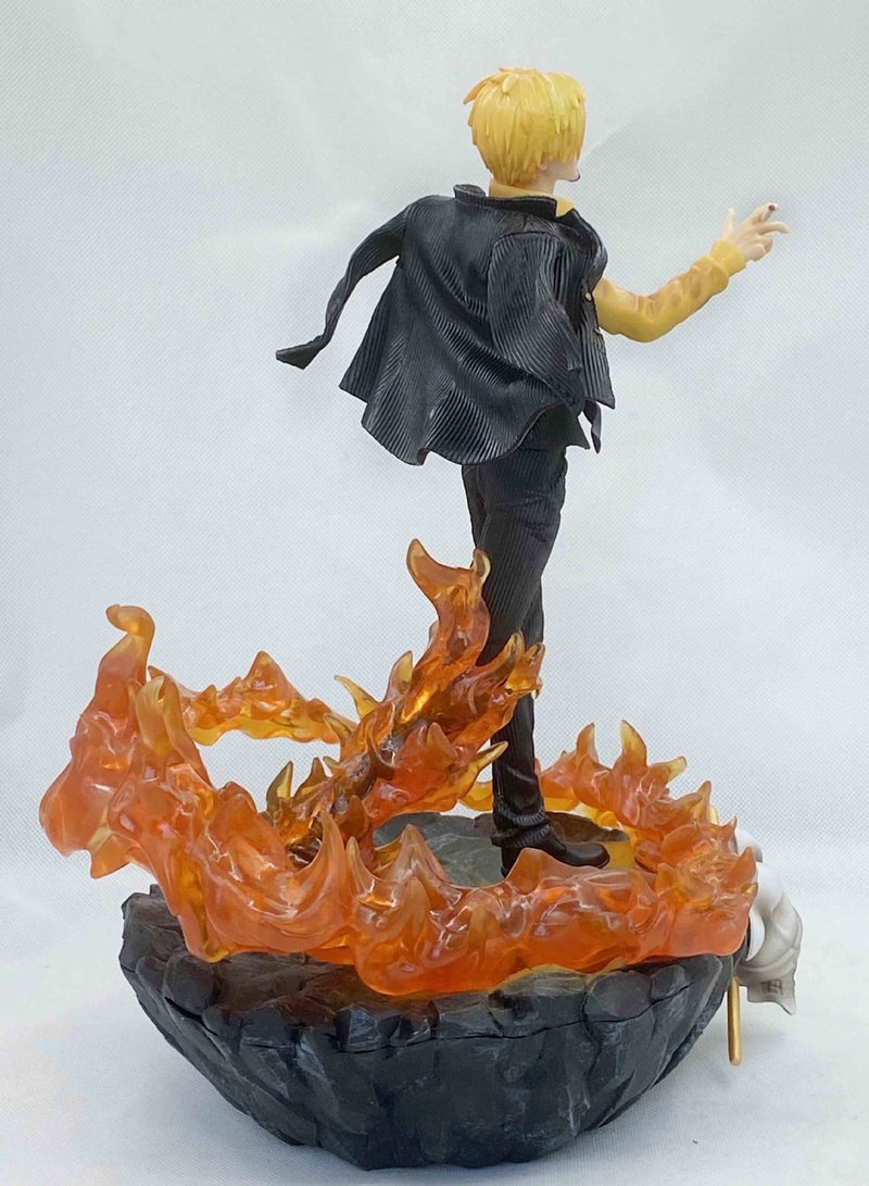 general ONE PIECE GK three-force hot-blooded Shanji Luffy Sauron scene statue animation model ornament, figure gifts for fans and friends, home decoration (40 cm) - Image 3
